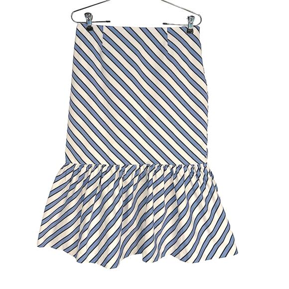 Anthropologie Maeve Ryanne Flounce Hem Striped Midi Skirt Women's Size 6 - Picture 3 of 7